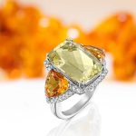 Verenički dijamantski prsten sa citrinom
