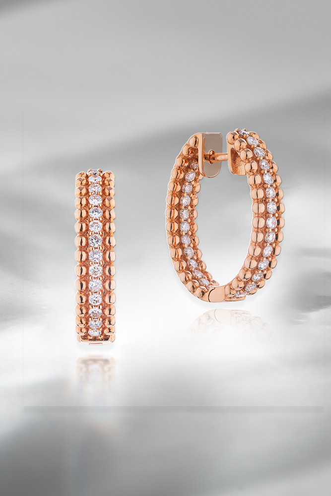 Dijamantske minđuše od ružičastog zlata