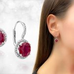 Dijamantske minđuše sa rubinom