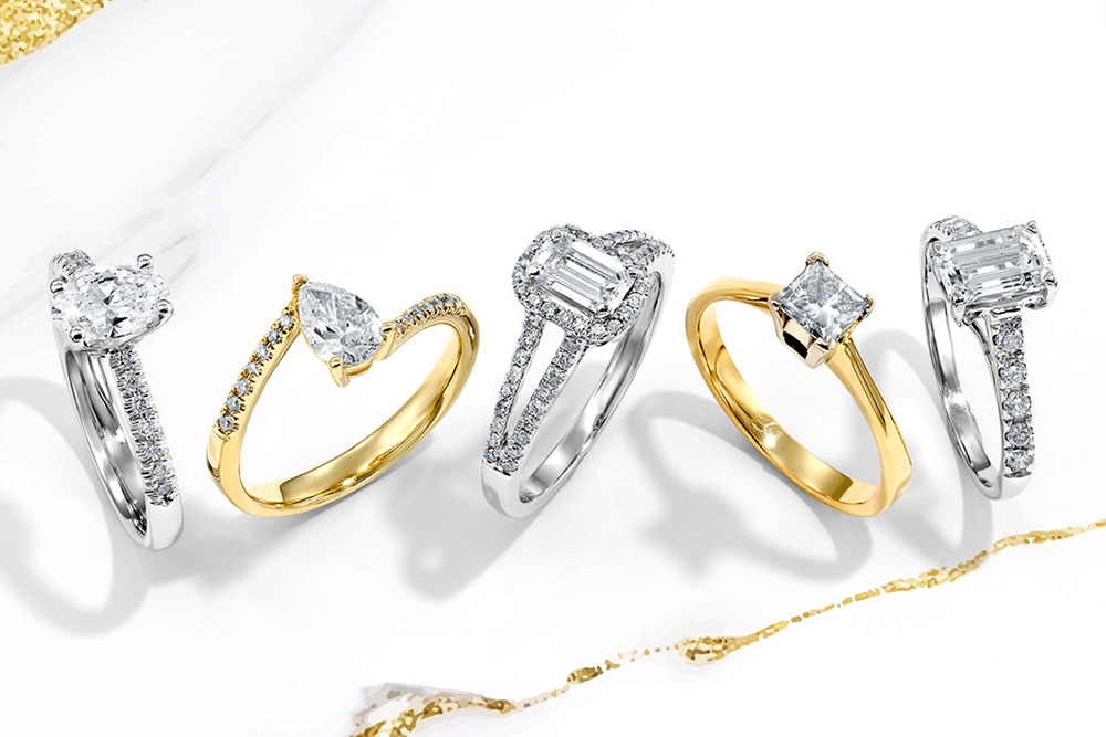 Dijamantski verenički prsten od belog ili žutog zlata