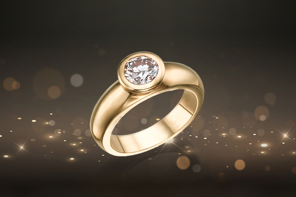 Dijamantski prsten sa bezel postavom