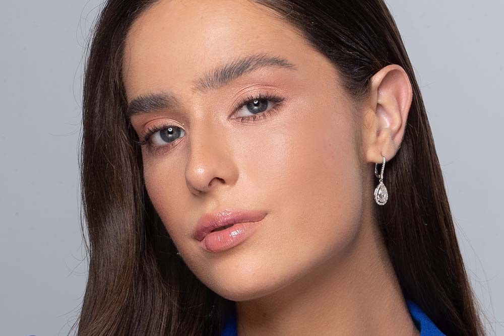 Minđuše sa dragim kamenjem kruška reza