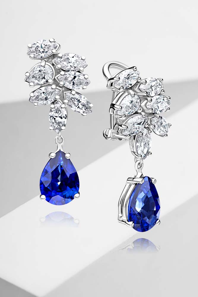 Minđuše sa dragim kamenjem kruška reza